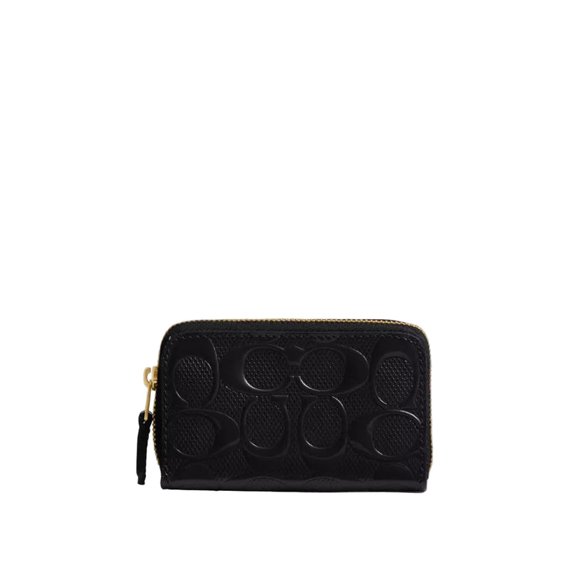 Coach Box Program Patent Signature Leather Essential Small Zip Around Card Case