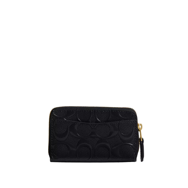 Coach Box Program Patent Signature Leather Essential Small Zip Around Card Case