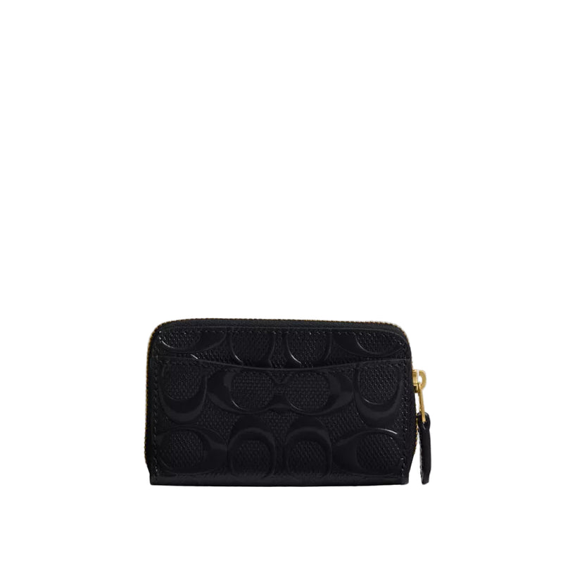 Coach Box Program Patent Signature Leather Essential Small Zip Around Card Case