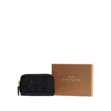 Coach Box Program Patent Signature Leather Essential Small Zip Around Card Case