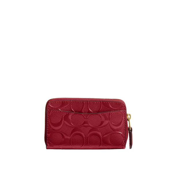 Coach Box Program Patent Signature Leather Essential Small Zip Around Card Case