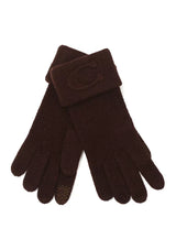 Coach Womens Signature Embossed Knit Gloves - Size Large/XLarge