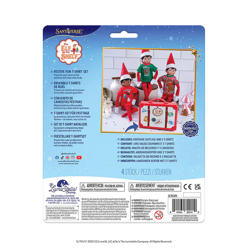 The Elf on the Shelf Claus Couture Collection Festive Fun T-Shirt - Set of 3