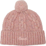 Coach Womens Chain Cable Beanie with Pom Hat