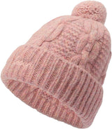 Coach Womens Chain Cable Beanie with Pom Hat