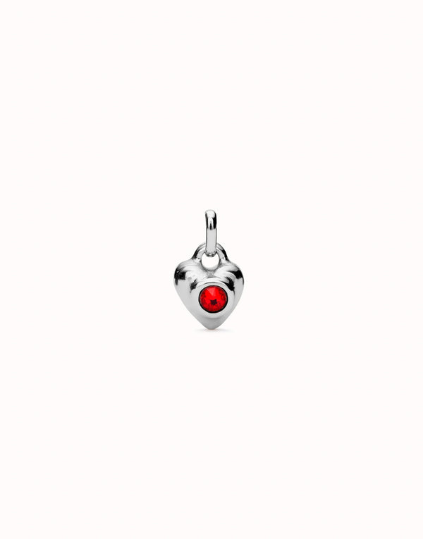 UNOde50 Silver Charm with Red Crystal