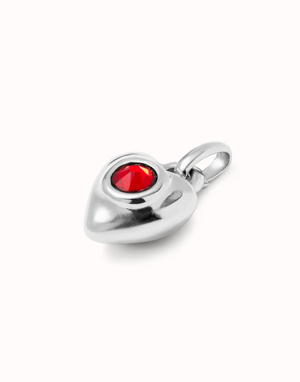 UNOde50 Silver Charm with Red Crystal