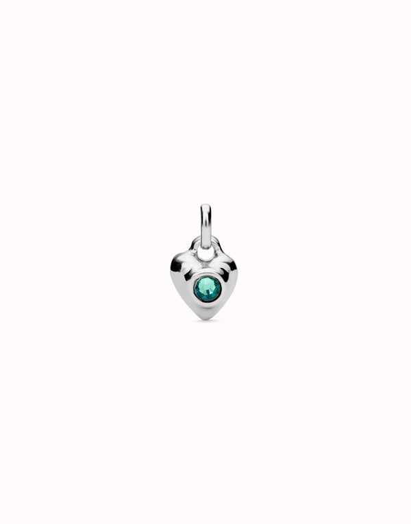 UNOde50 Silver Charm with Green Crystal