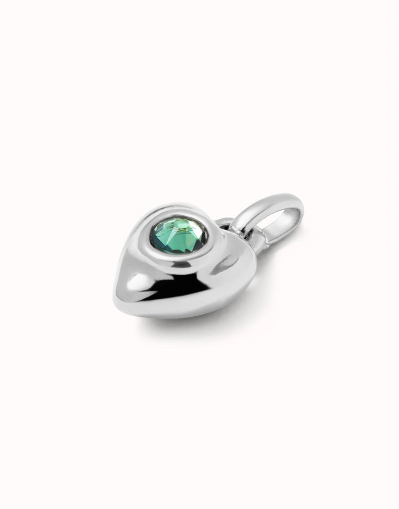 UNOde50 Silver Charm with Green Crystal