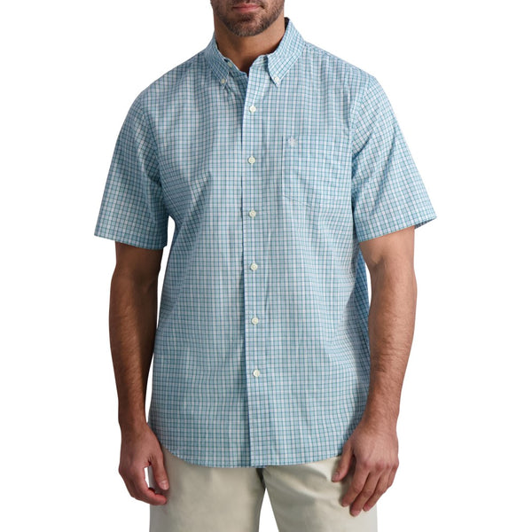 Chaps Mens Easy Care Poplin Short Sleeve Button Down Shirt