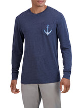 Chaps Mens North Coast Navigation Graphic Long Sleeve T-Shirt