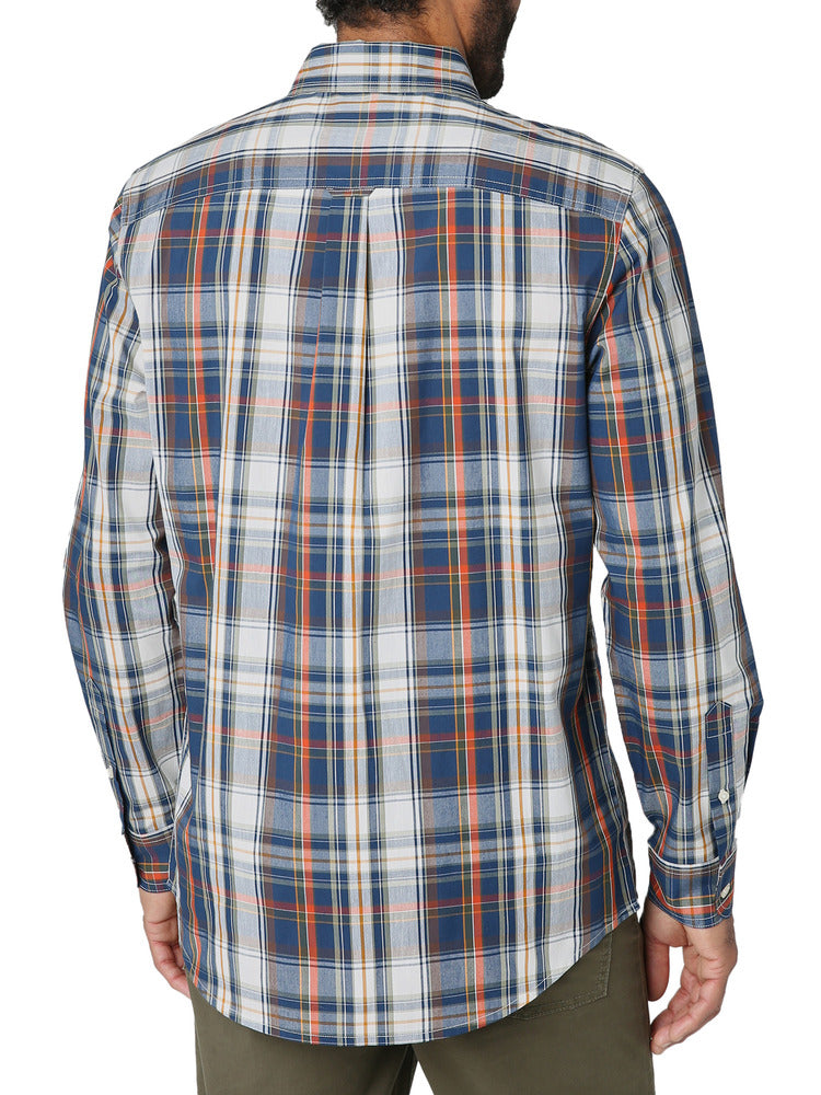 Chaps Mens Woven Easy Care Town And Country Plaid Long