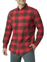 Chaps Mens Autumn Americana Plaid Long Sleeve Flannel Shirt