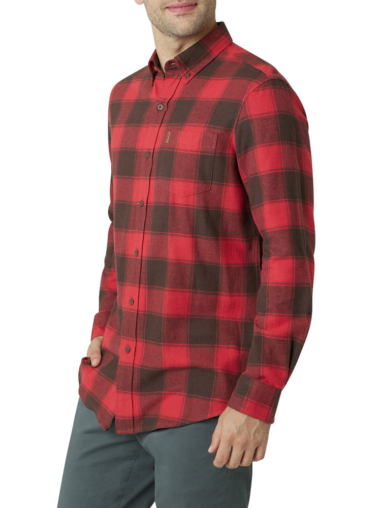 Chaps Mens Autumn Americana Plaid Long Sleeve Flannel Shirt