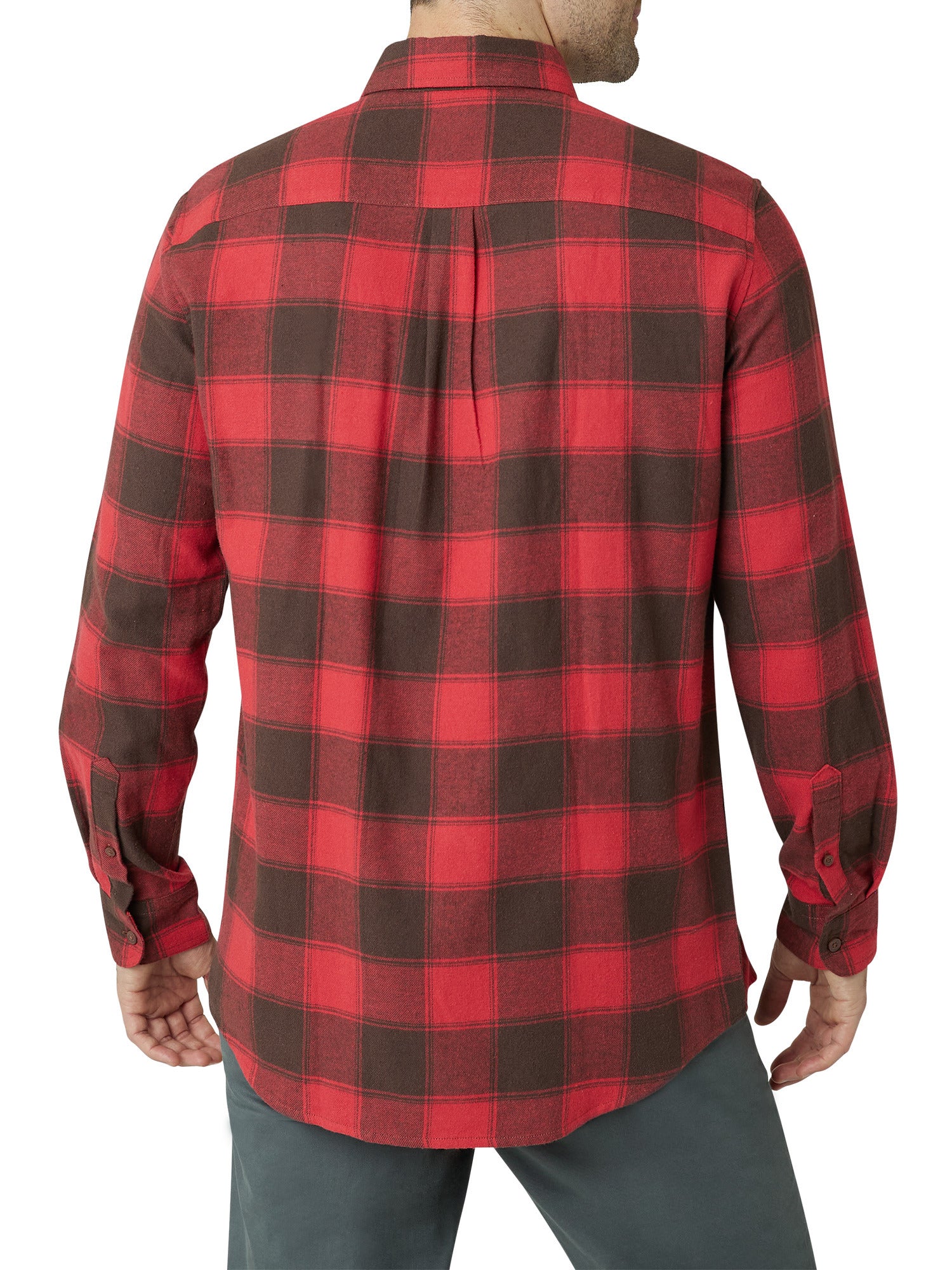 Chaps Mens Autumn Americana Plaid Long Sleeve Flannel Shirt