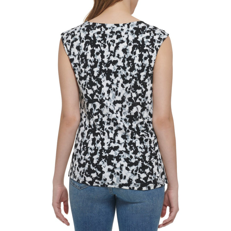 Calvin Kleins Printed Matte Jersey Sleeveless Top