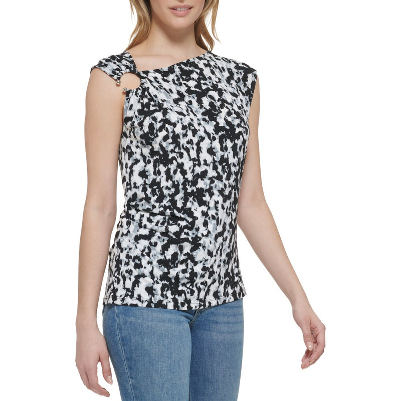 Calvin Kleins Printed Matte Jersey Sleeveless Top