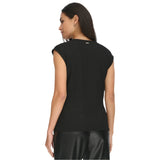 Calvin Klein Womens Asymmetrical Hem Sleeveless Top