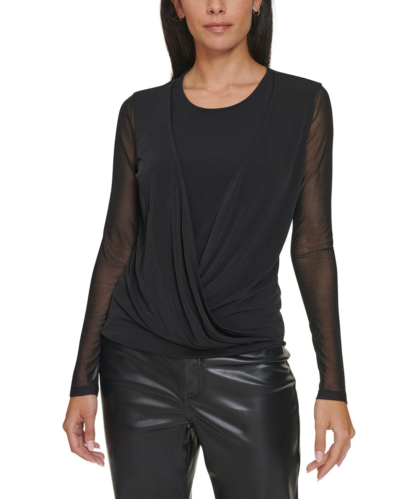 Calvin klein long sleeve womens top on sale