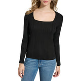 Calvin Klein Womens Square Neck Long Sleeve Top