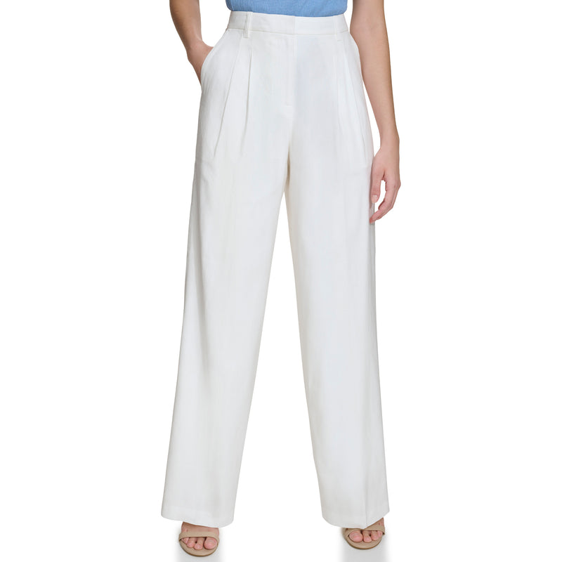 Calvin Klein Womens Stretch Linen Pants