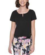Calvin Klein Performance Notch Front Short Sleeve Top