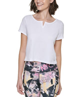 Calvin Klein Performance Notch Front Short Sleeve Top