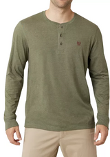 Chaps Mens Highland Long Sleeve Henley Shirt
