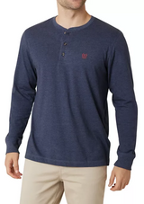 Chaps Mens Highland Long Sleeve Henley Shirt
