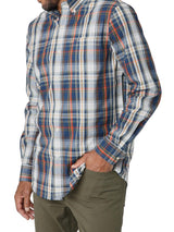 Chaps Mens Woven Easy Care Town And Country Plaid Long Sleeve Button Down Shirt