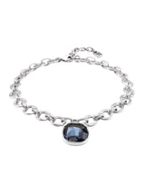 UNOde50 Light It Up Silver-Plated Blue Crystal Necklace