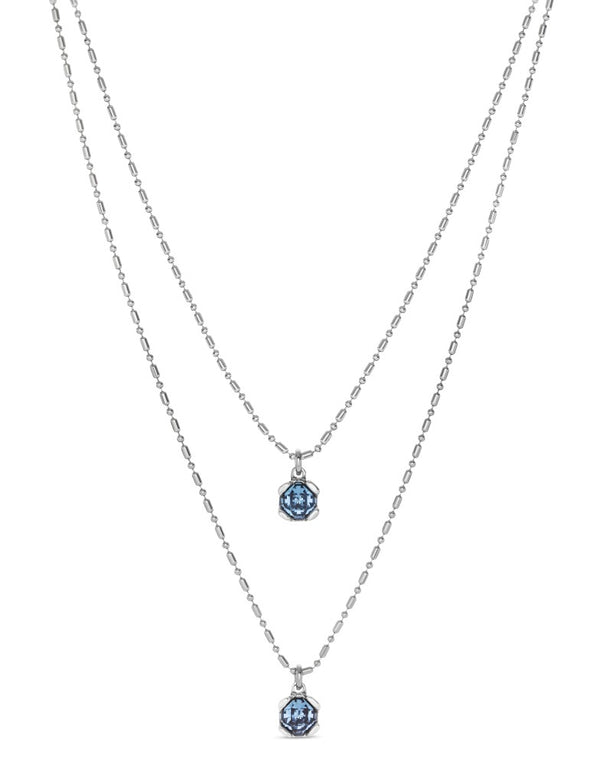 UNOde50 Aura Blue Silver Plated Necklace