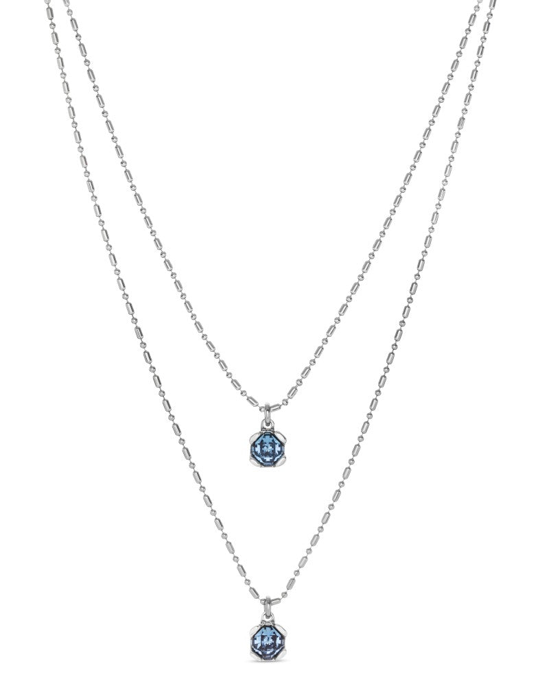 UNOde50 Aura Blue Silver Plated Necklace