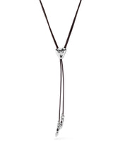 UNOde50 Beloved Long Adjustable Heart Leather Necklace