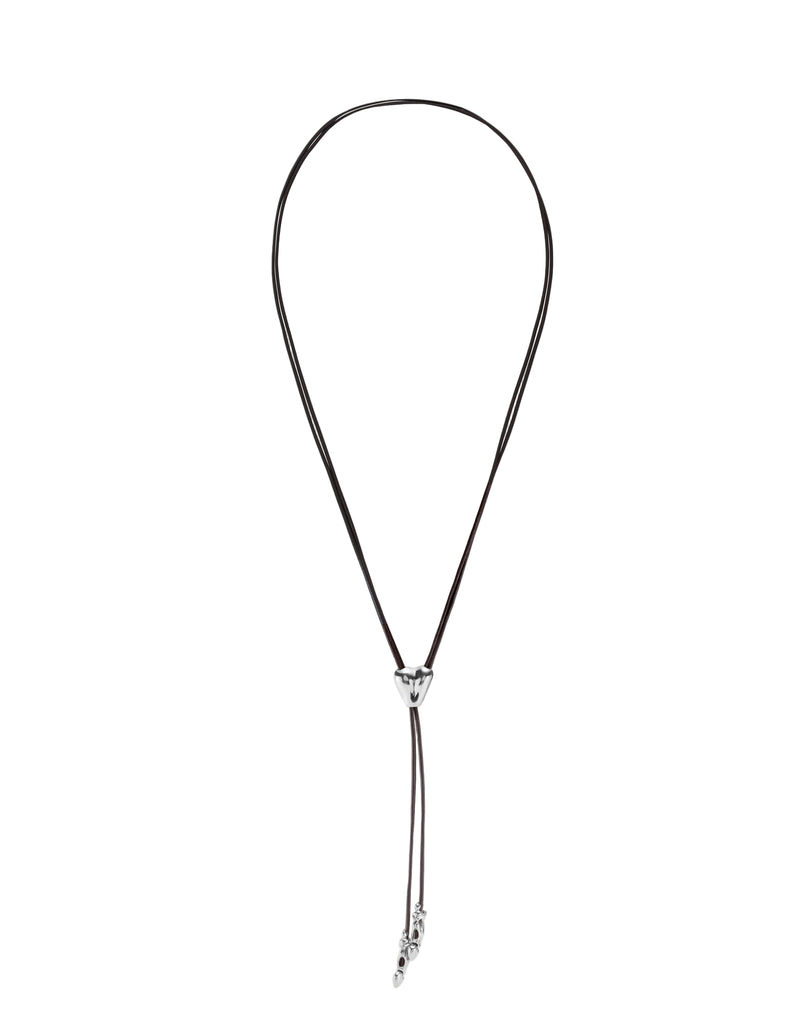 UNOde50 Beloved Long Adjustable Heart Leather Necklace