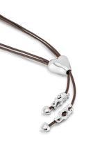 UNOde50 Beloved Long Adjustable Heart Leather Necklace