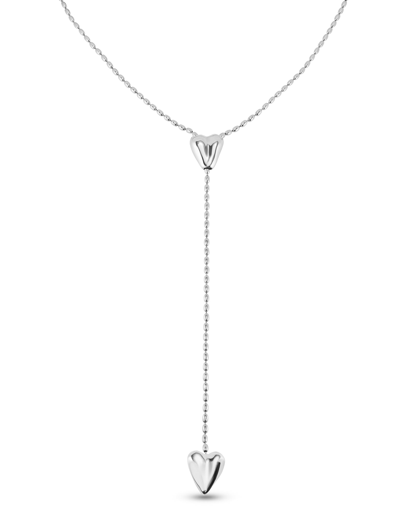 UNOde50 Beloved Long Adjustable Two Heart Chain Necklace