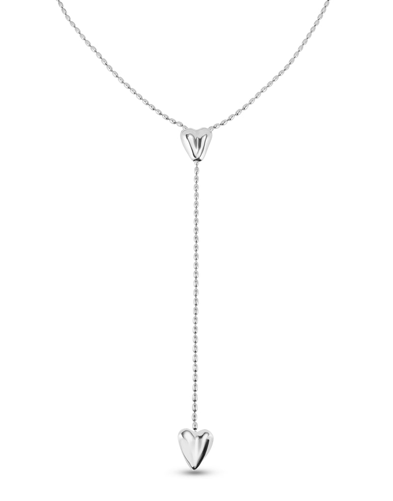 UNOde50 Beloved Long Adjustable Two Heart Chain Necklace
