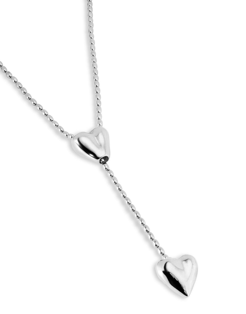 UNOde50 Beloved Long Adjustable Two Heart Chain Necklace
