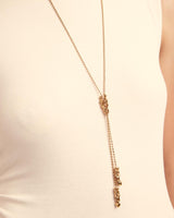 UNOde50 Beloved Gold-Plated Three Figures Long Adjustable Chain Necklace