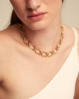 UNode50 Youthful Gold-Plated Short Link Chain Necklace
