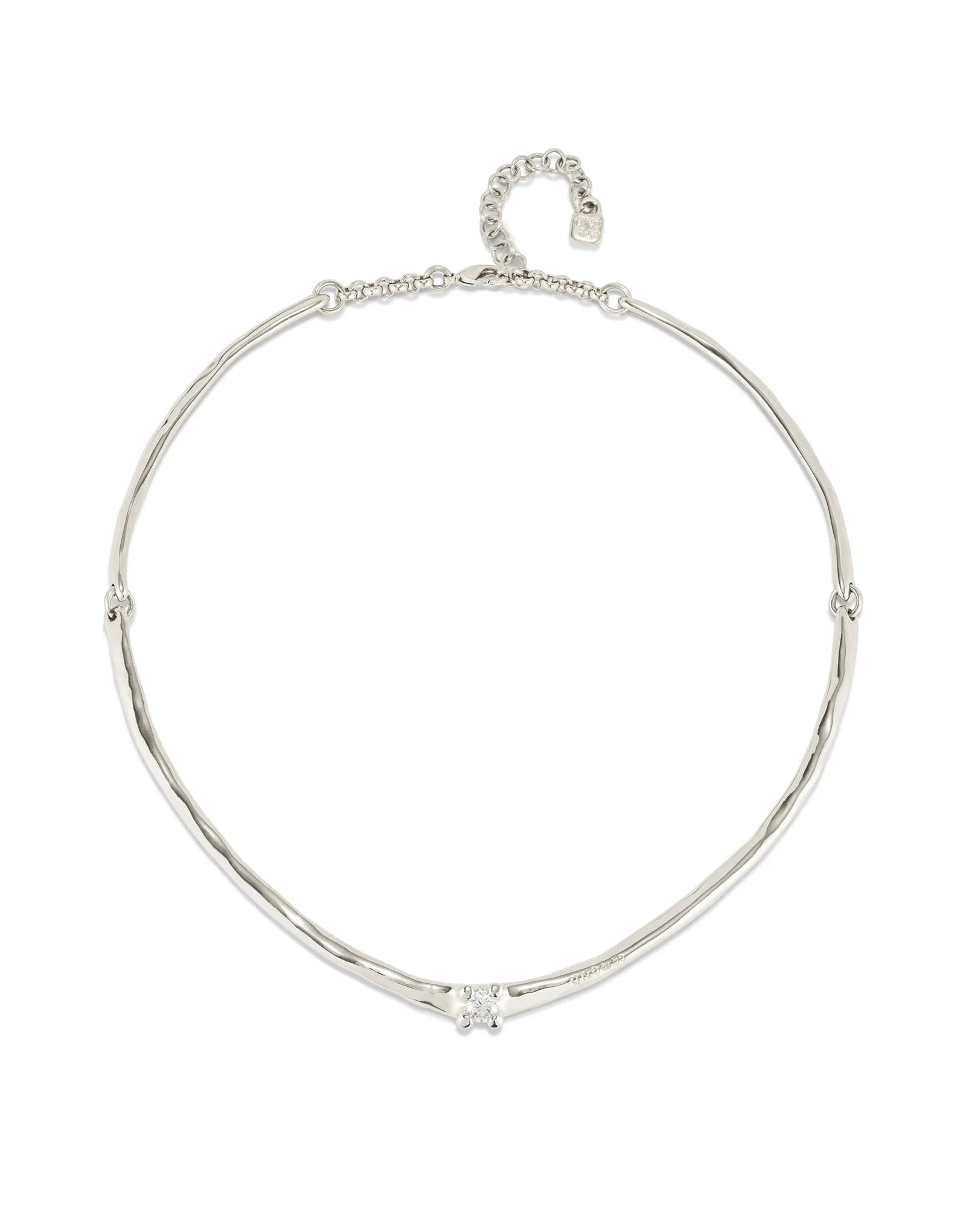 UNOde50 Spiritual Silver-Plated Cubic Zirconia Choker Necklace