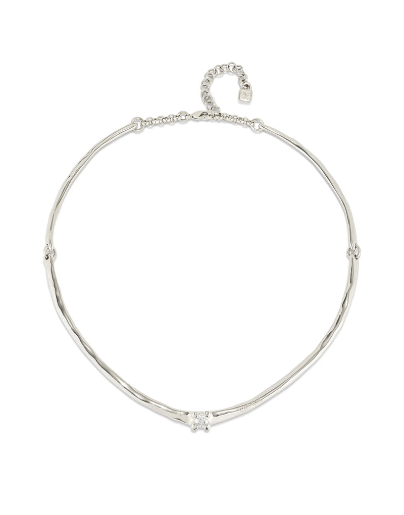 UNOde50 Spiritual Silver-Plated Cubic Zirconia Choker Necklace