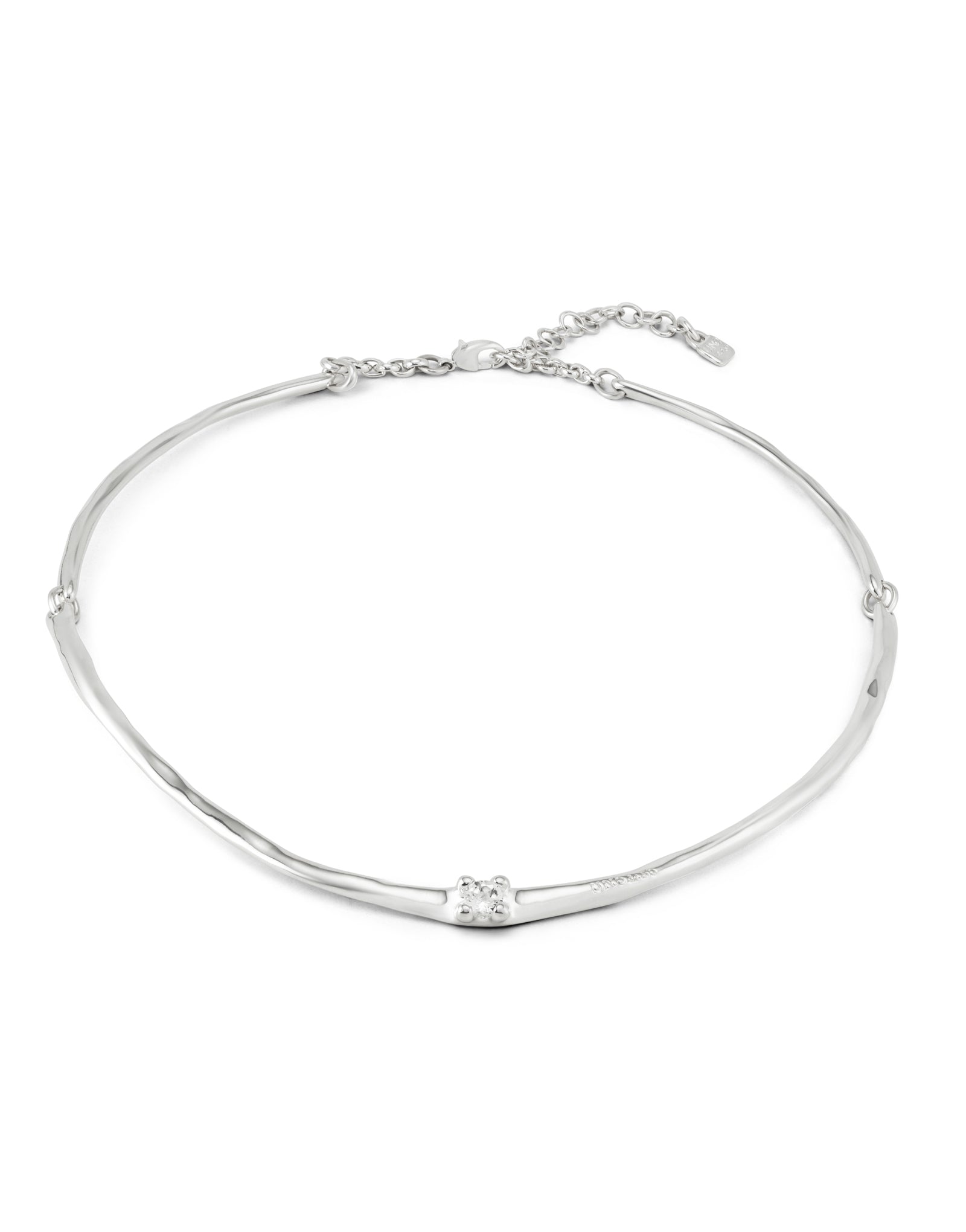UNOde50 Spiritual Silver-Plated Cubic Zirconia Choker Necklace