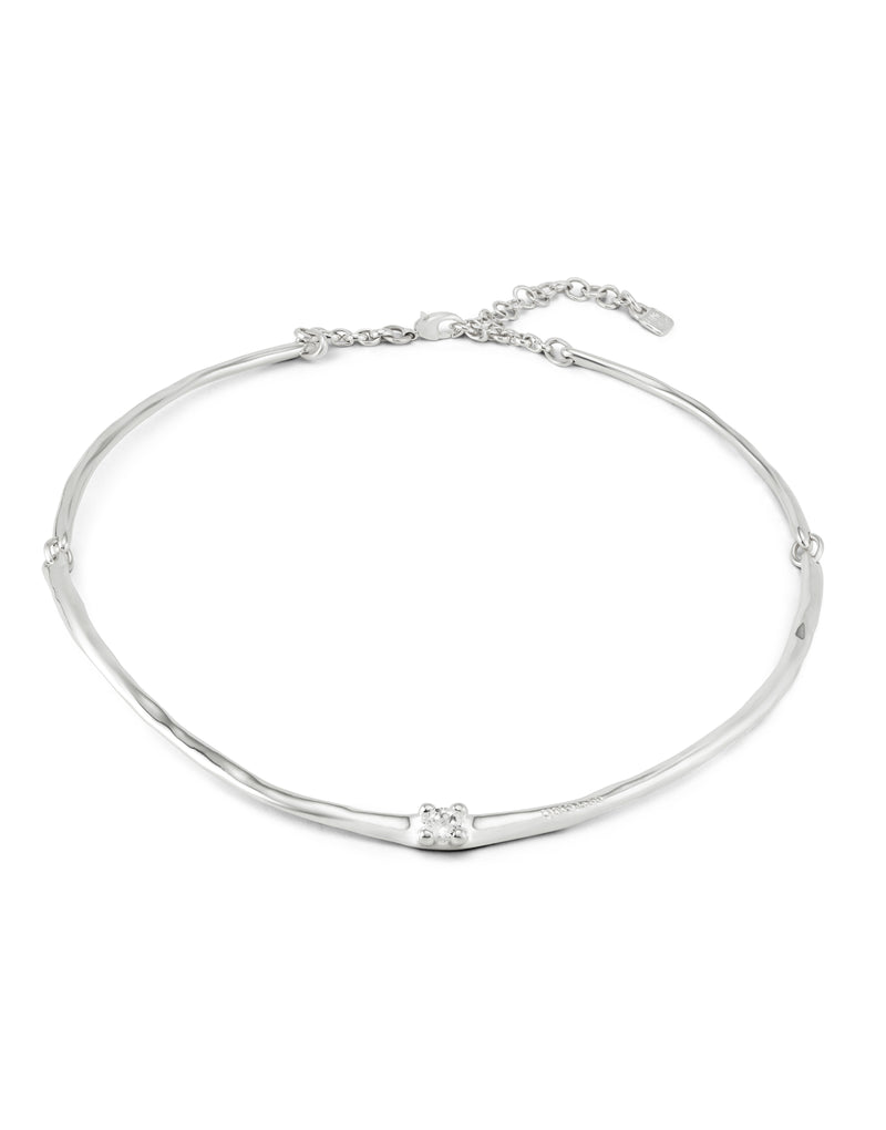 UNOde50 Spiritual Silver-Plated Cubic Zirconia Choker Necklace