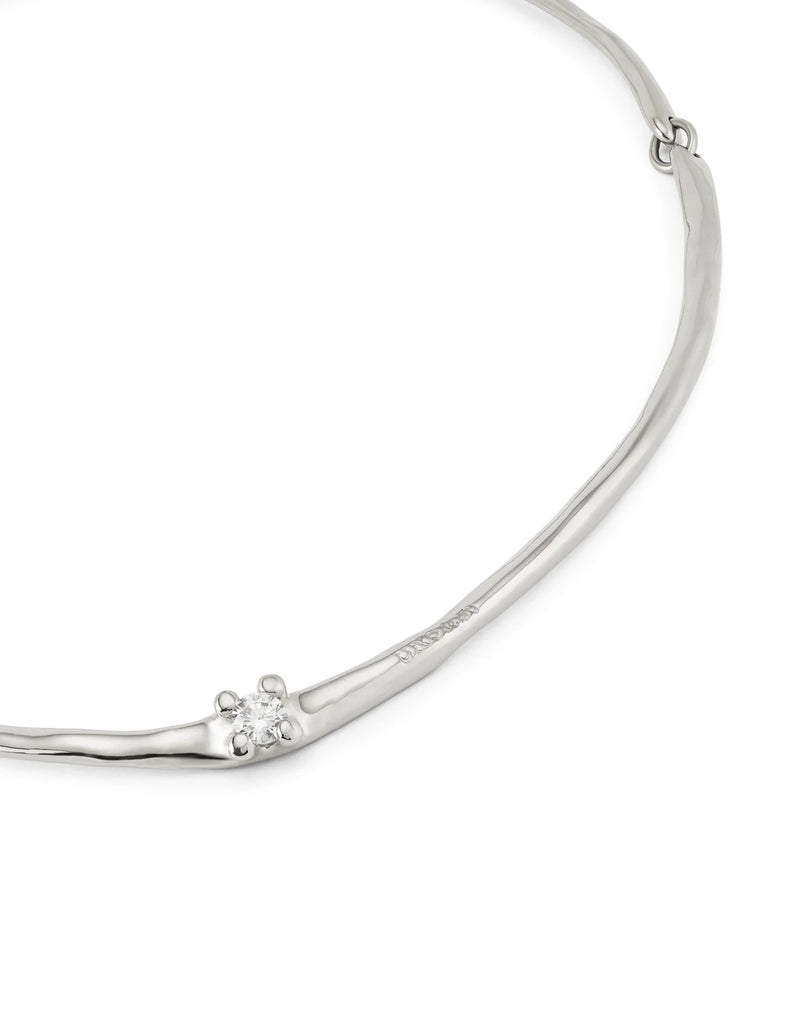 UNOde50 Spiritual Silver-Plated Cubic Zirconia Choker Necklace