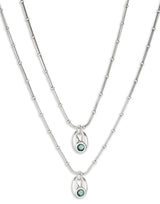UNOde50 Thankful Green Crystal Multi Strand Necklace