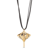 UNOde50 Ser Majestuosa Leather and Gold-Plated Manta Ray Pendant Necklace