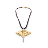 UNOde50 Ser Majestuosa Leather and Gold-Plated Manta Ray Pendant Necklace