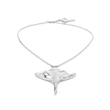 UNOde50 Ser Majestuosa Silver-Plated Manta Ray Short Chain Pendant Necklace